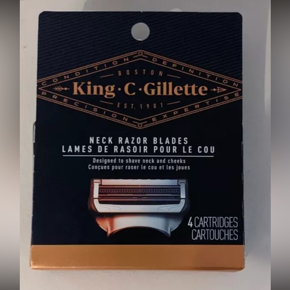 Neck Razor King C Gillette Neck Razor Blade Cartridges 4 count Brand New #5
